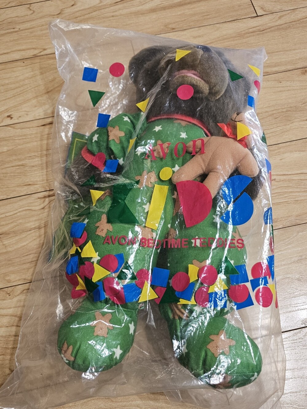 Avon Bedtime Talking Teddies Teddy Bear w/ Mini Bear 1993 Holiday Christmas 18"